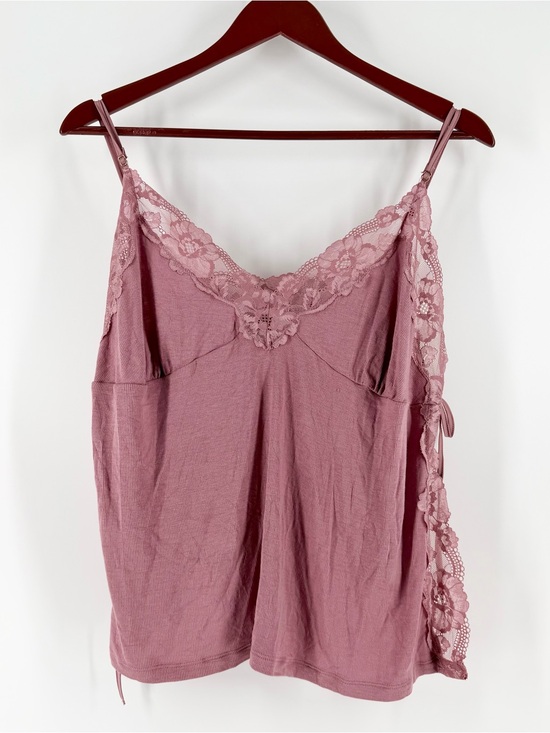 Victoria's Secret Other - Victoria's Secret Mauve Ribbon Tie Side Lace Cami Top XXL Coquette Romantic Chic